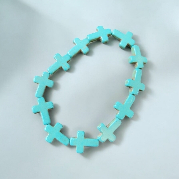 Turquoise Cross Bracelet - Picture 3 of 5